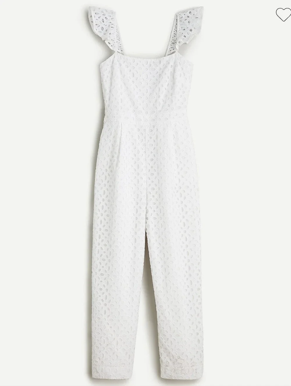 J. Crew Ruffled Jumpsuit In Embroidered Eyelet | White | Size 4